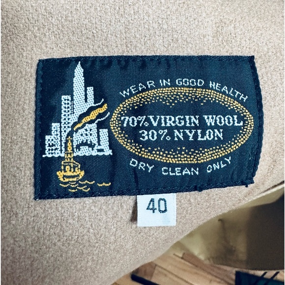 harbor master mariner II Vintage 1970s Wool/Nylon Double Breasted Trench Coat - Picture 4 of 8